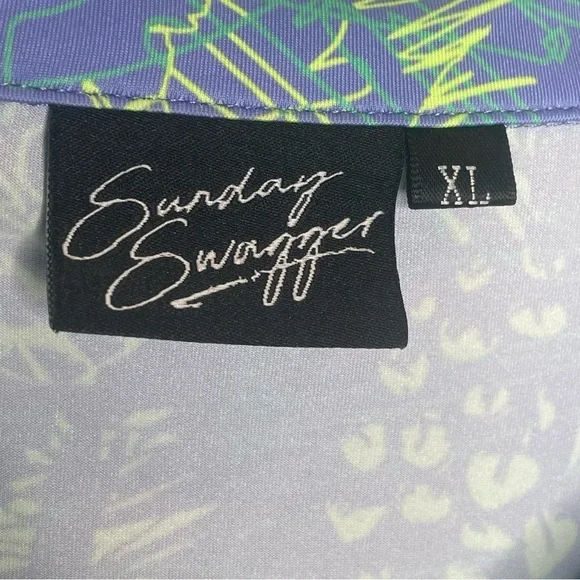 Sunday Swagger Tropical Thunder Golf Polo Neon Pineapple Novelty Print XL - Picture 6 of 8